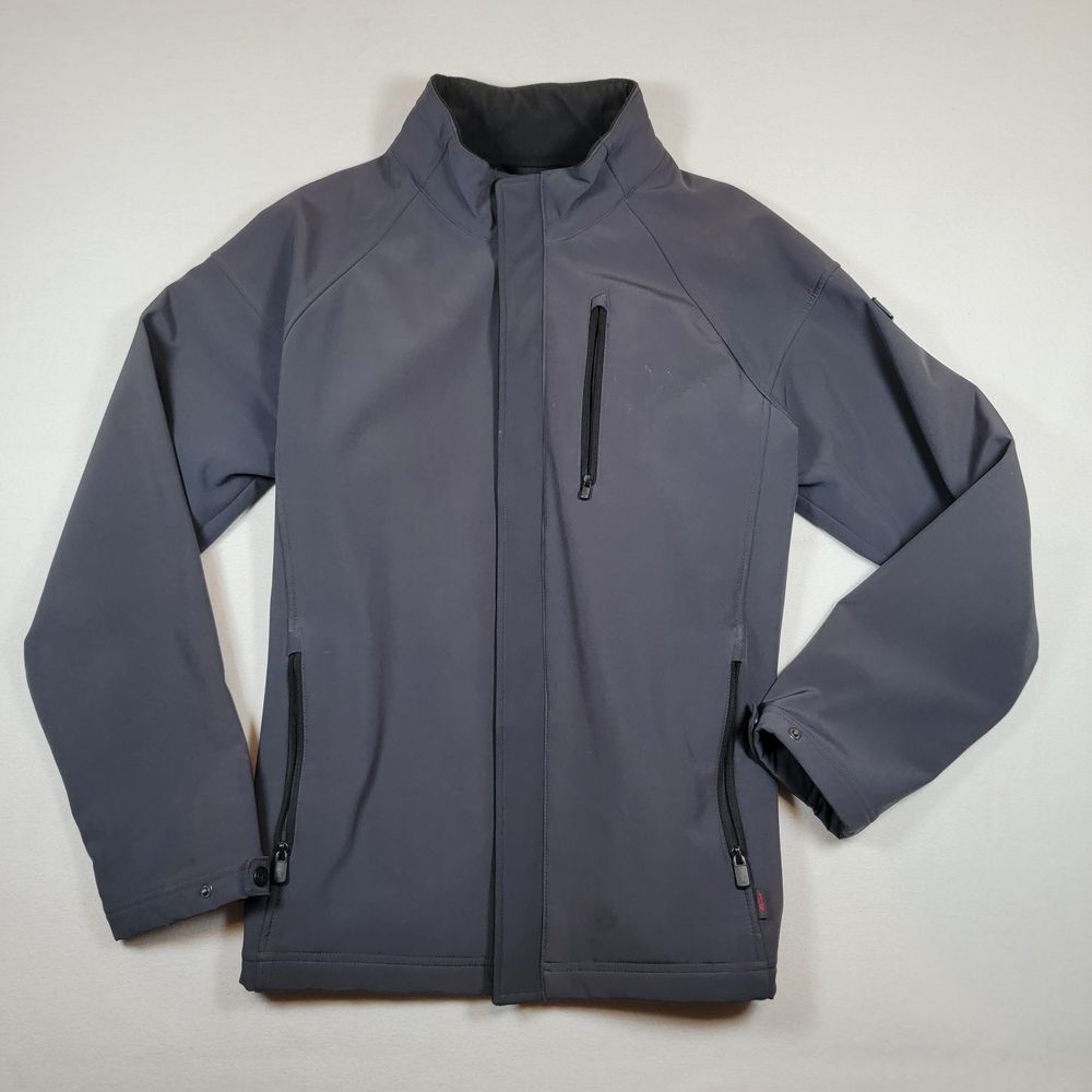 Tumi Men's Tech Fleece Full Zip‎ Softshell Jacket Sz L Large Gray Performance